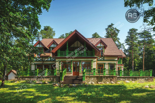 Вилла в стиле «русская усадьба», 710 м², Санкт-Петербург, Курортный район, Зеленогорск г., Курортный, 2-я Пляжевая ул., д.1, литер Л